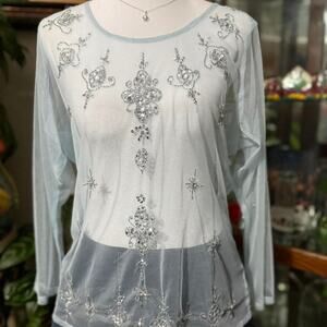 Y2k sheer mesh ideology top
